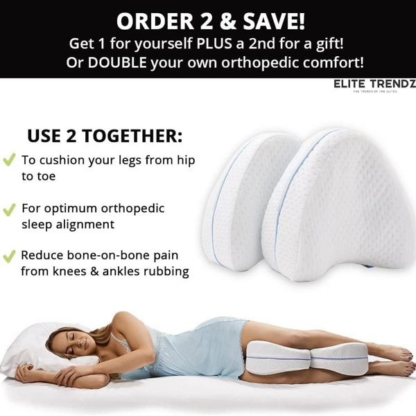 ELITEPRO™ Knee Pillow for Side Sleep, Ortho Comfort Knee Pillow For Pain Relief: NECK PAIN, BACK PAIN, JOINT PAIN, KNEE PAIN & LEG PAIN