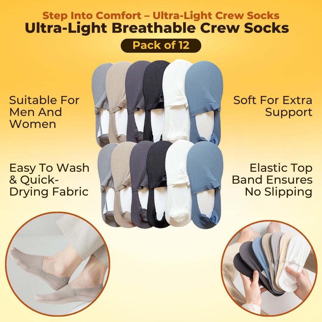 Ultra-Light Breathable Crew Socks