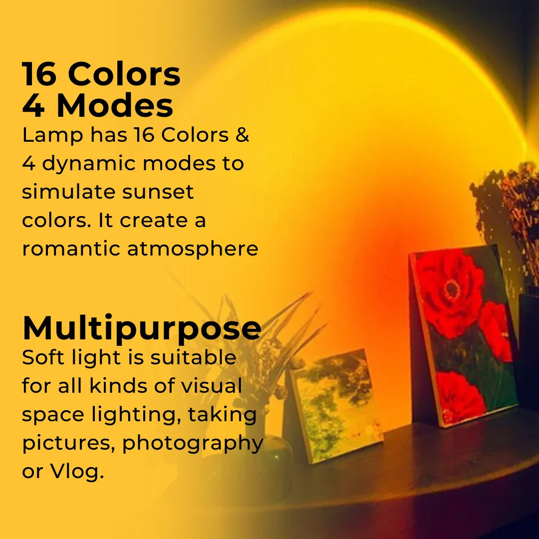 Sunset Lamp Projection Lamp Night Light Romantic 16 Colors Changing with Remote