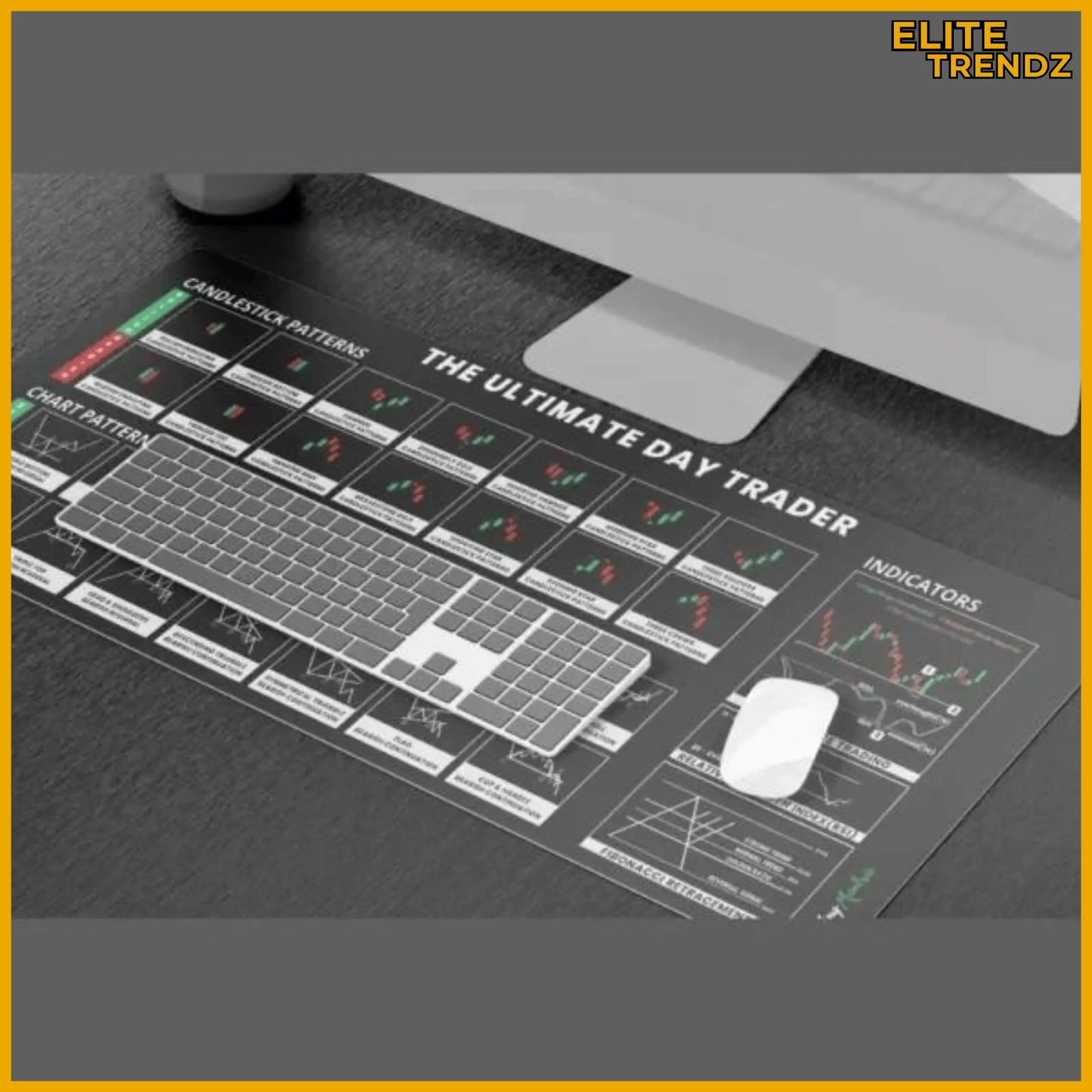 ELITEPRO™ STOCK CHART TRADING DESKTOP KEYBOARD MAT