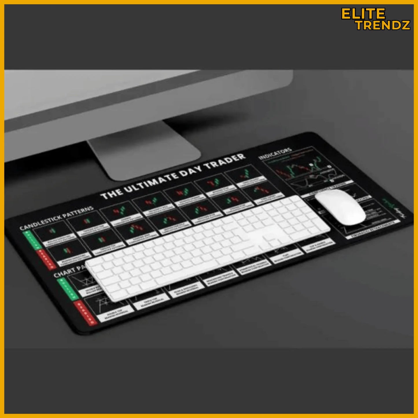 ELITEPRO™ STOCK CHART TRADING DESKTOP KEYBOARD MAT