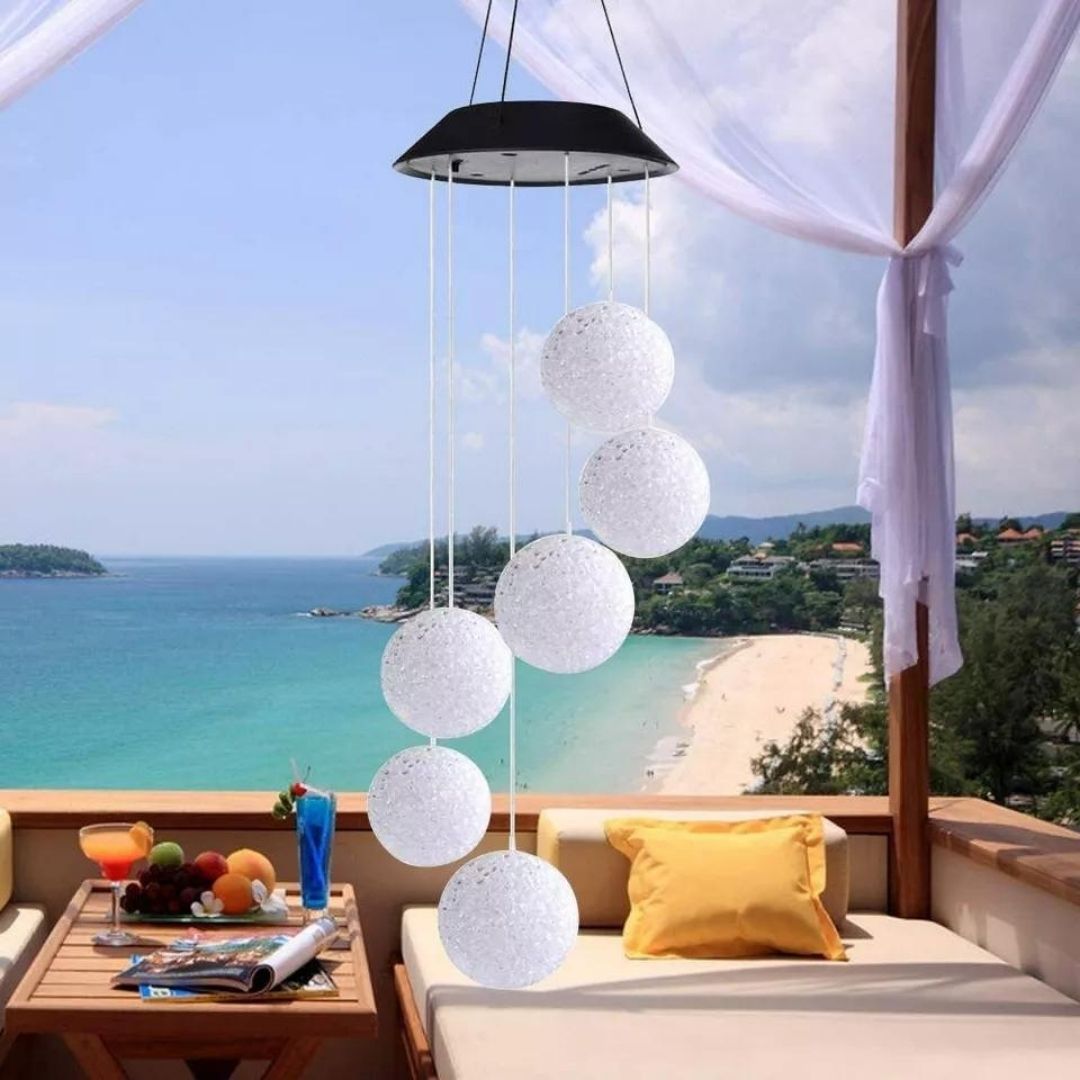 ELITEPRO™ Solar Powered LED Crystal Ball Wind Chimes