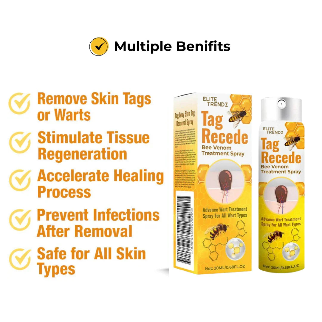ELITEPRO™ Bee Venom Tag Remover Spray - 30ml : Eliminate Warts & Skin Tags Naturally in Just 1-2 Weeks! 🐝