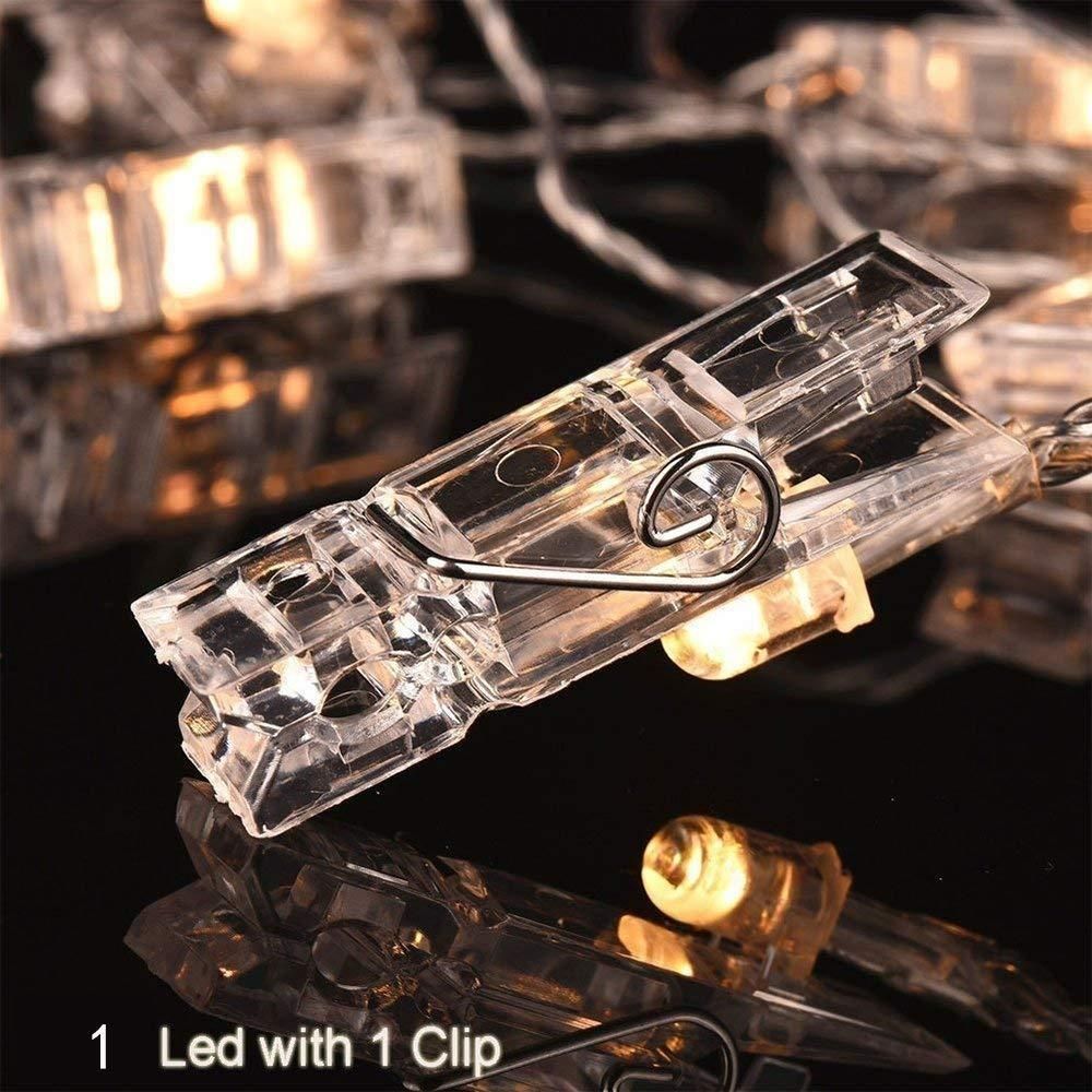 ELITEPRO™ Home 16 LED Photo Clip String Lights for Hanging Photos Cards