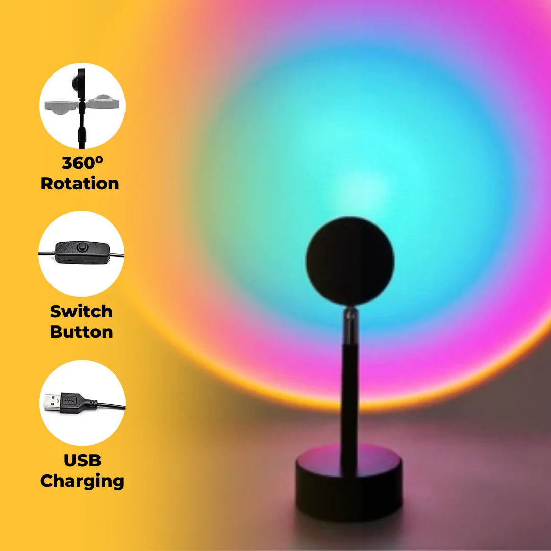 Sunset Lamp Projection Lamp Night Light Romantic 16 Colors Changing with Remote
