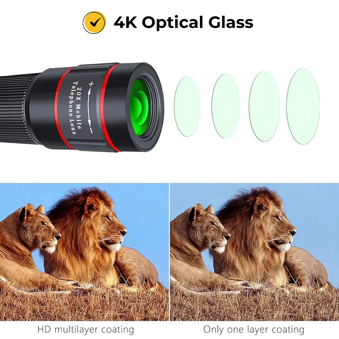 ELITEPRO™ Monocular Phone Telescope | Protable HD 14x Optical Zoom Smartphone Camera Telescope Lens Monocular Travel Hiking Tour