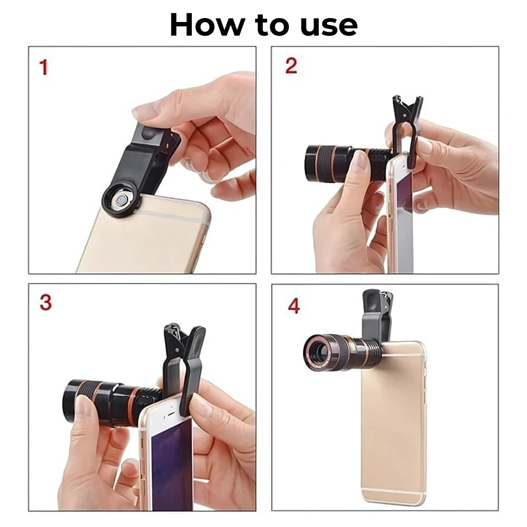 ELITEPRO™ Monocular Phone Telescope | Protable HD 14x Optical Zoom Smartphone Camera Telescope Lens Monocular Travel Hiking Tour