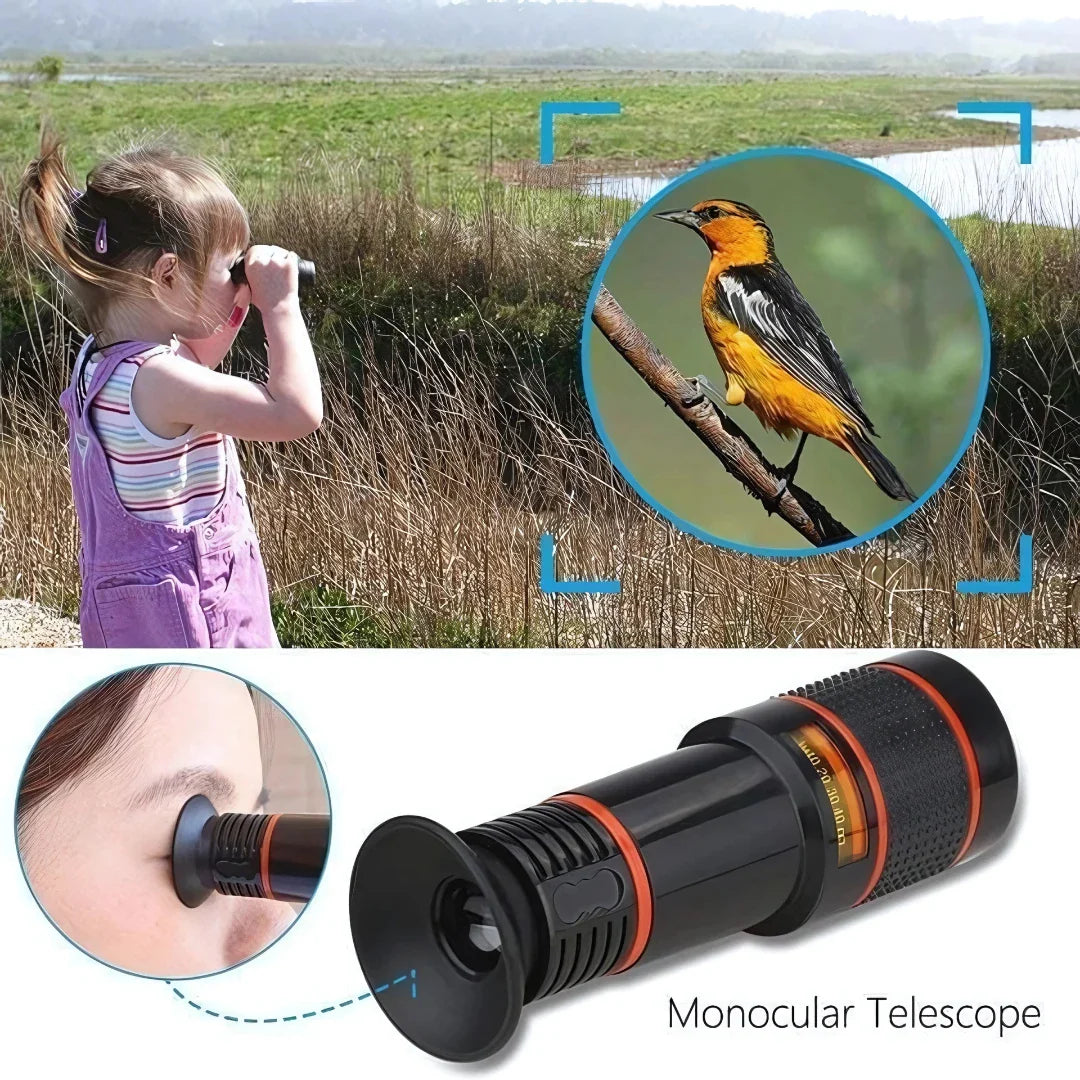 ELITEPRO™ Monocular Phone Telescope | Protable HD 14x Optical Zoom Smartphone Camera Telescope Lens Monocular Travel Hiking Tour