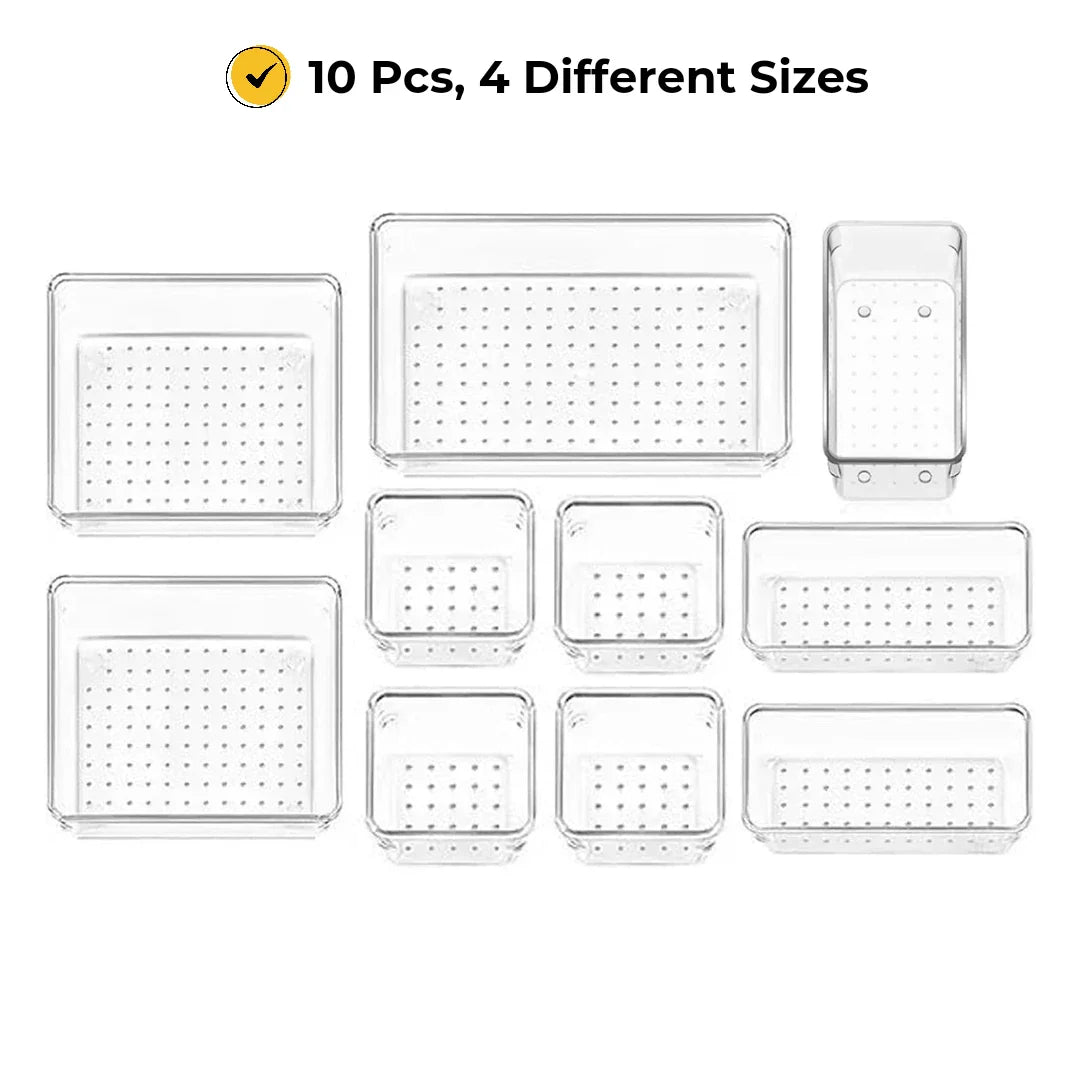 ELITEPRO™ Clear Drawer Organizer Tray Set