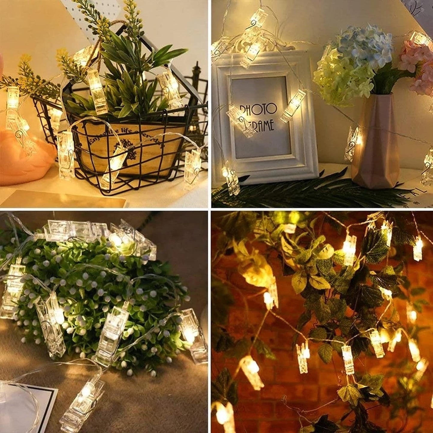 ELITEPRO™ Home 16 LED Photo Clip String Lights for Hanging Photos Cards