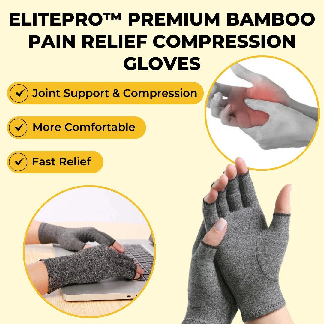 ELITEPRO™ Premium Bamboo Pain Relief Compression Gloves (ONE SIZE FITS ALL)