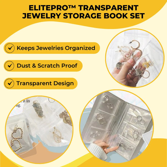 ELITEPRO™ Transparent Jewelry Storage Book set