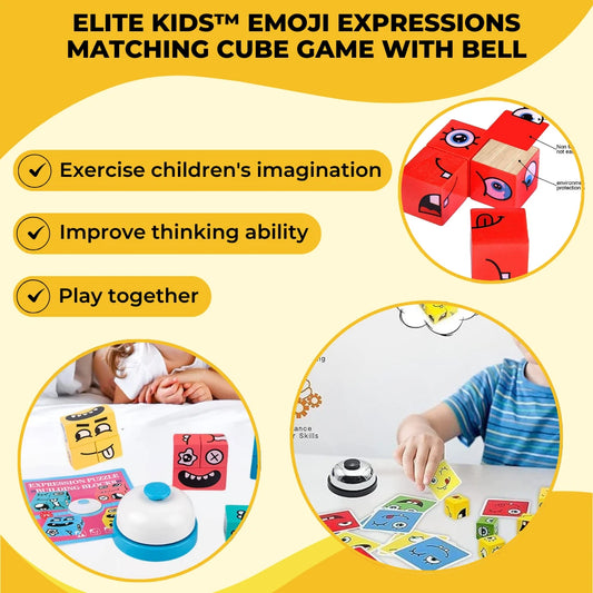 Elite Kids™ Emoji Expressions Matching Cube Game ( with bell )