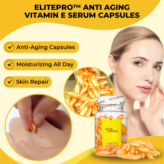 ELITEPRO™ Youthful Skin Vitamin E Serum Capsule Elixirs With Anti Aging Properties