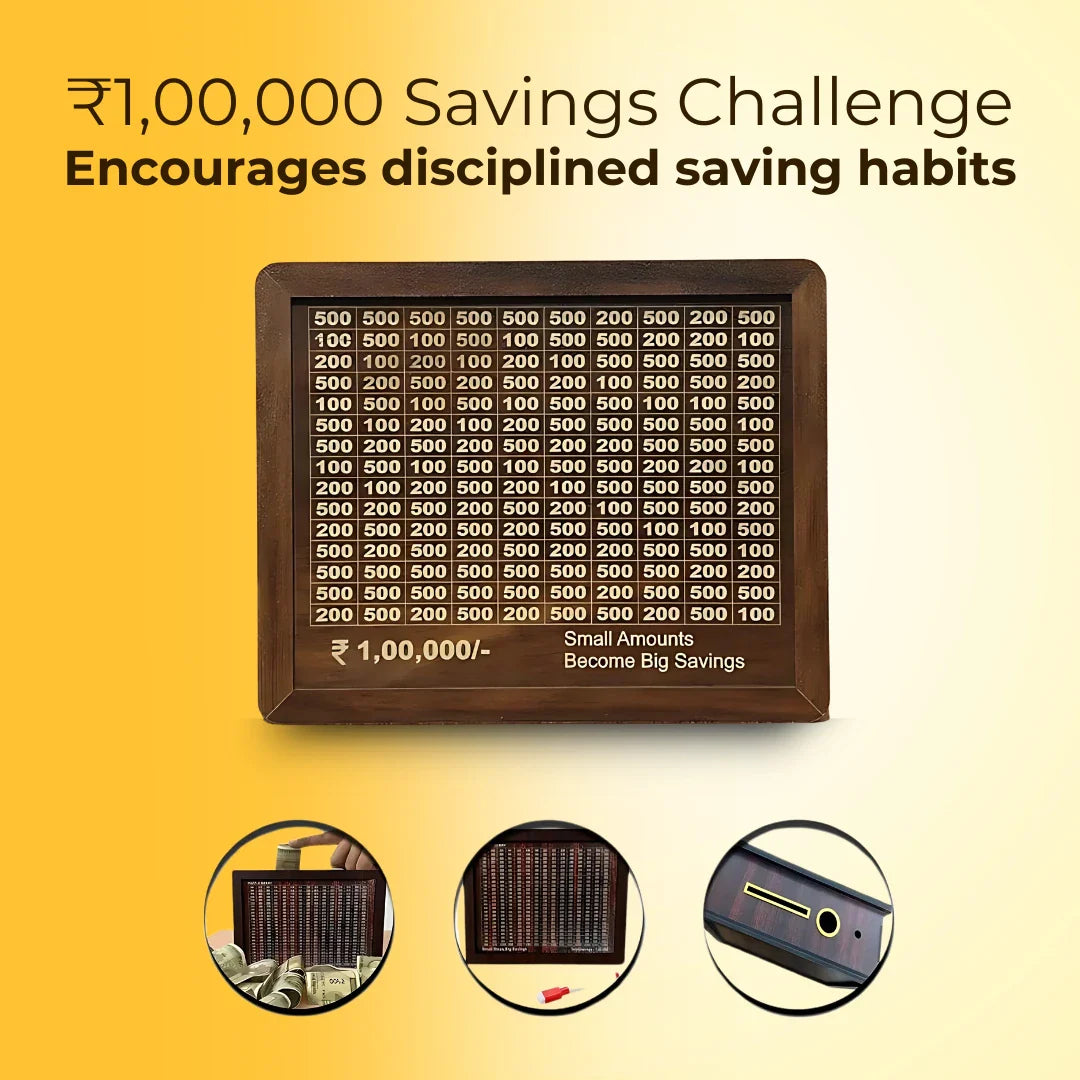 EliteVault Money Saving Challenge Wooden piggy bank - Customized With Name & Photo (Prepaid Orders Only)