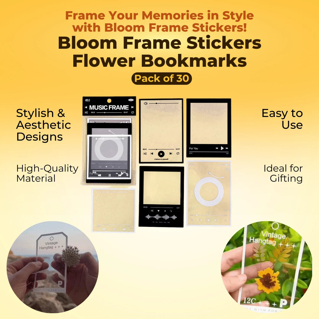 Bloom Frame Stickers Flower Bookmarks