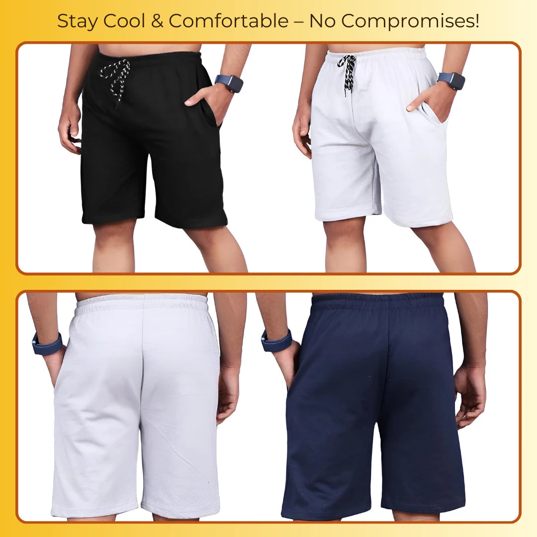 Pack of 4 Men's Stretchable Cotton Shorts