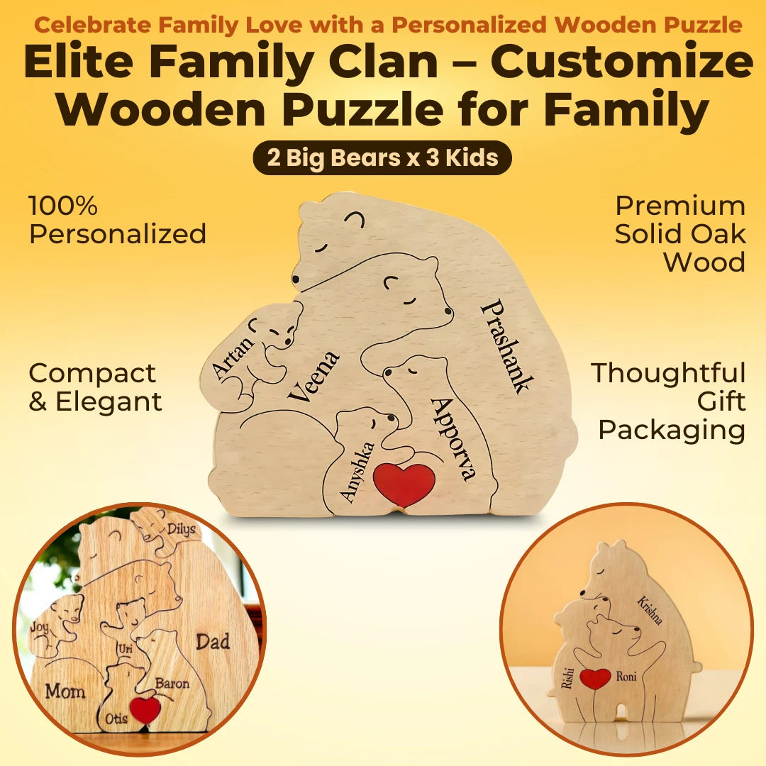 Elite Family Clan- Customized Wooden Puzzle For Family