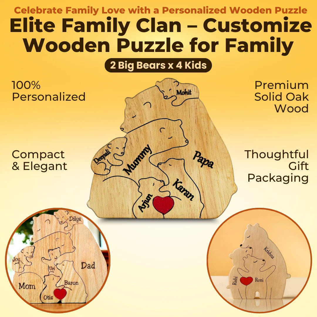 Elite Family Clan- Customized Wooden Puzzle For Family