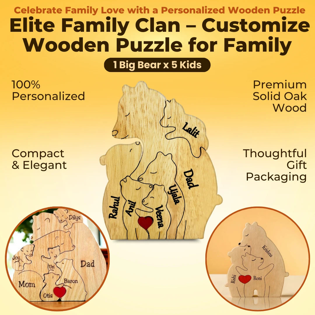 Elite Family Clan- Customized Wooden Puzzle For Family