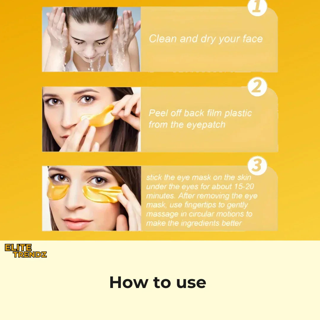 ELITEPRO™ 24K CARAT GOLD GEL UNDER EYE PATCHES (Pack Of 5)