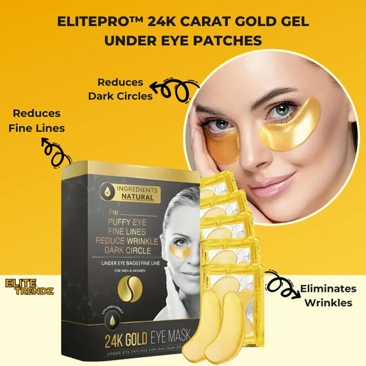 ELITEPRO™ 24K CARAT GOLD GEL UNDER EYE PATCHES (Pack Of 5)