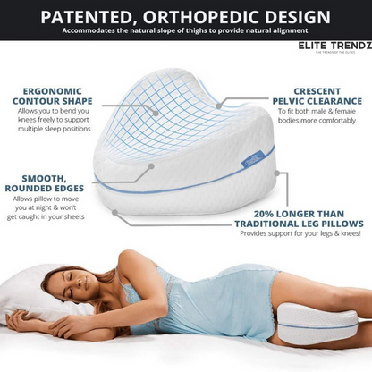 ELITEPRO™ Knee Pillow for Side Sleep, Ortho Comfort Knee Pillow For Pain Relief: NECK PAIN, BACK PAIN, JOINT PAIN, KNEE PAIN & LEG PAIN