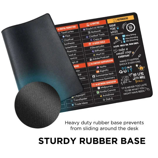 ELITEPRO™ 3-in-1 Anti-Slip Keyboard Pad | AI Tools | Excel & Microsoft Shortcut Keys | Productivity