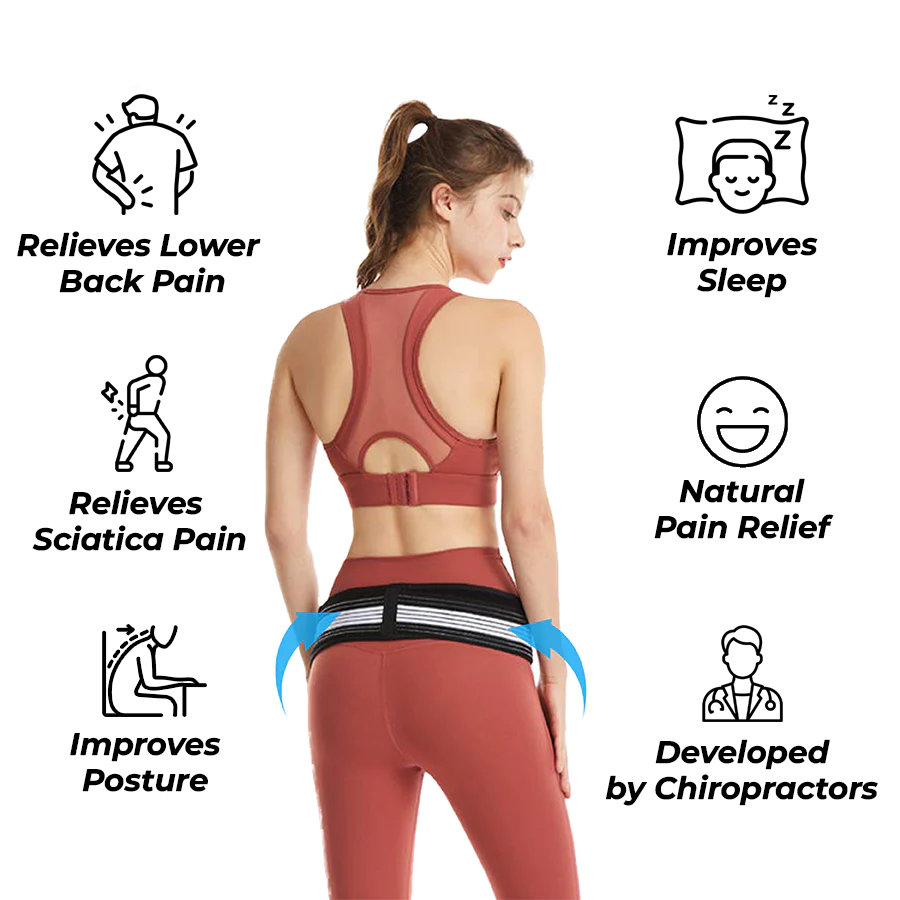 ELITEPRO™ Flexi Pain Relief Back Belt - Relieves Lower Back Pain, Sciatica pain, Improves Posture, Improves Sleep : Medically Approved ✅