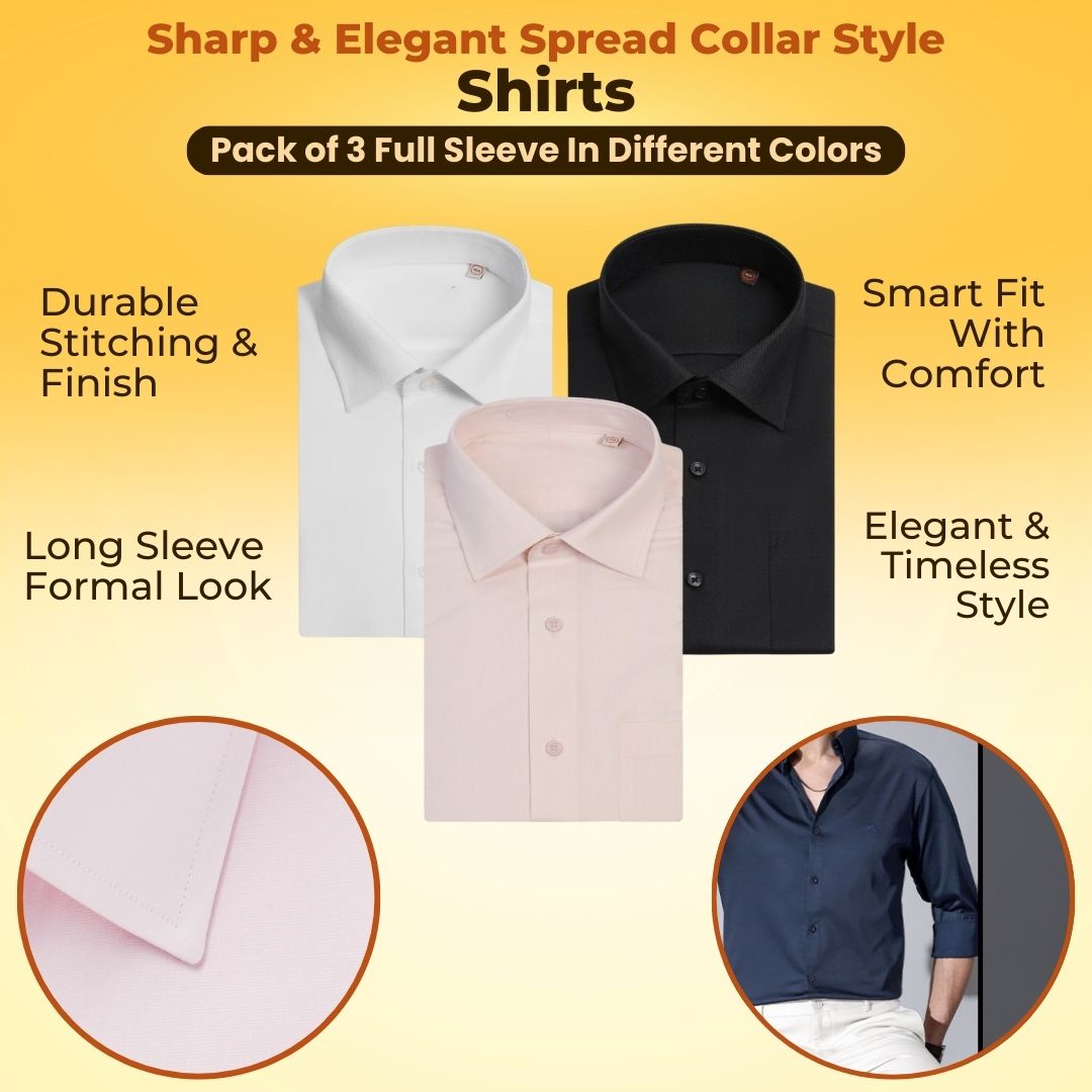 Formal Shirts Pack Of 3
