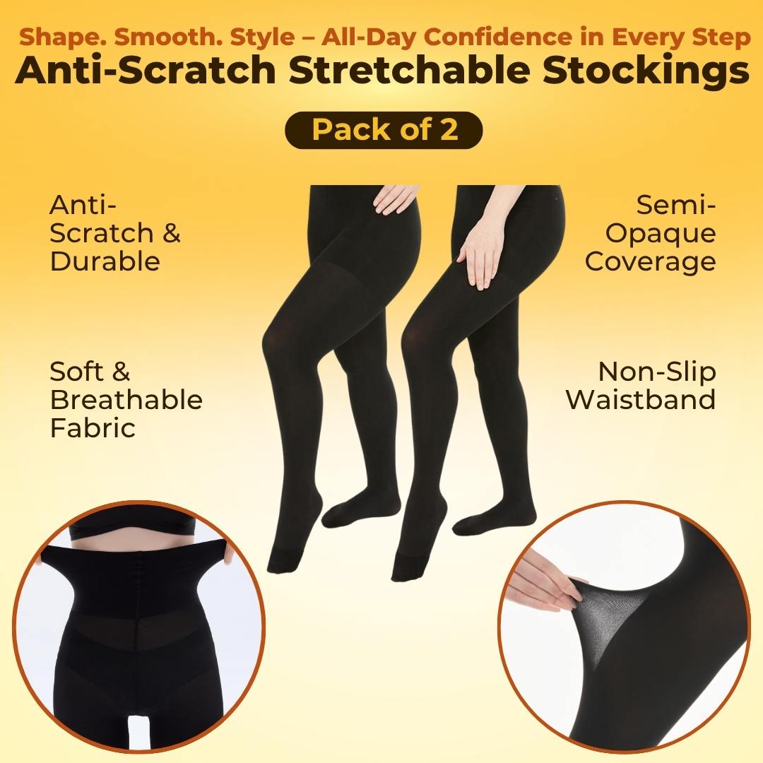 Anti-Scratch Stretchable Stockings - Pack Of 2