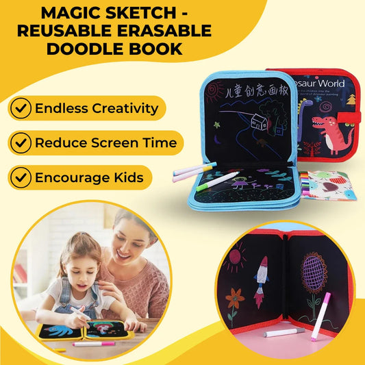 Magic Sketch - Reusable Erasable Doodle Book for Endless Creativity
