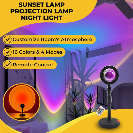 Sunset Lamp Projection Lamp Night Light Romantic 16 Colors Changing with Remote