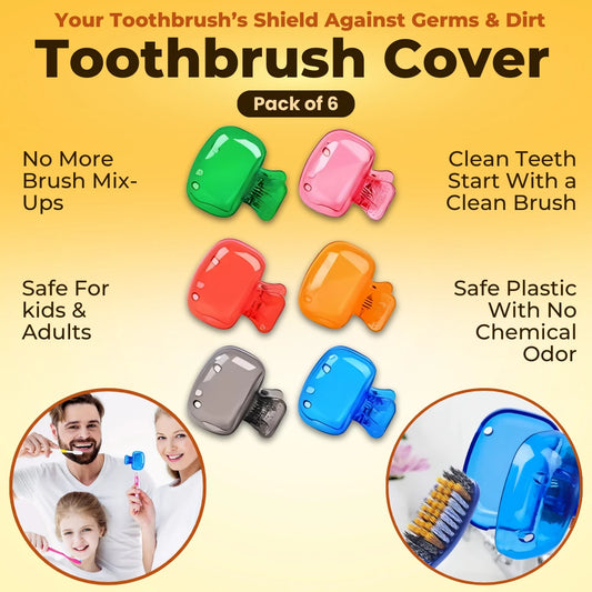 Toothbrush Cover - Pack of 6 (Multicolor)