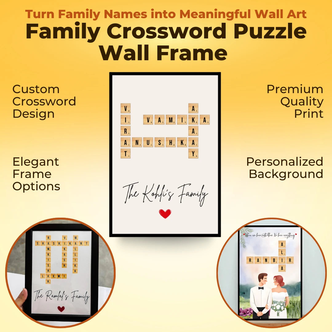 Family Crossword Puzzle Wall Frame