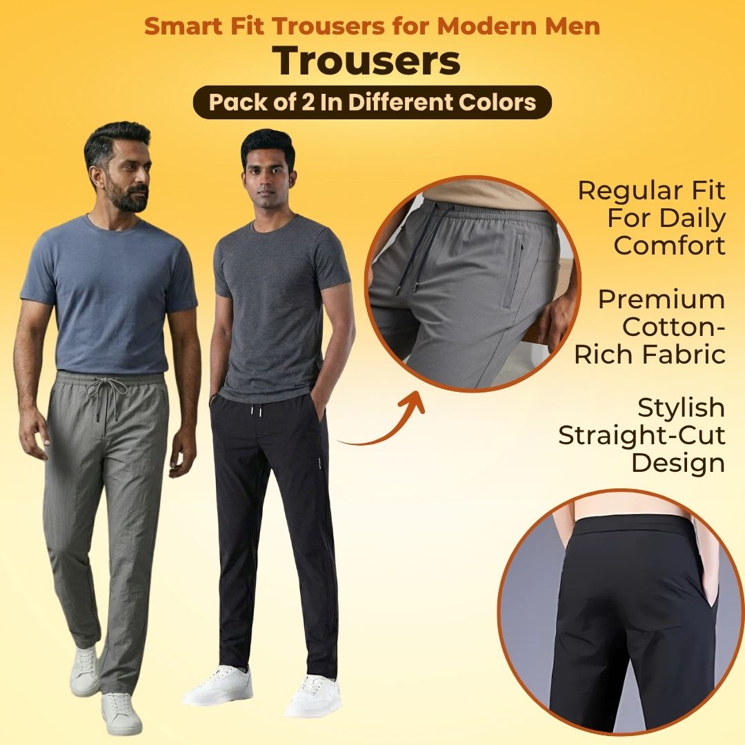Elite Trouser Pant For Men - Pack of 2