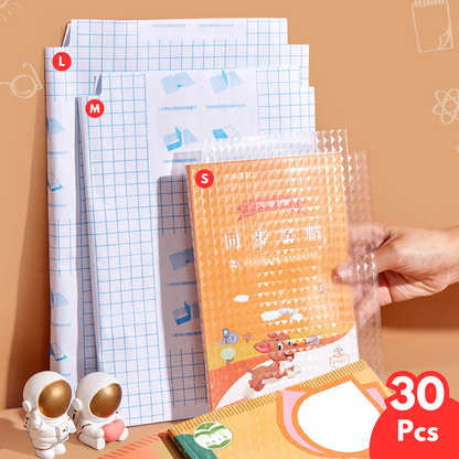 ELITEPRO™ Self-adhesive transparent protective book cover (Pack of 30)