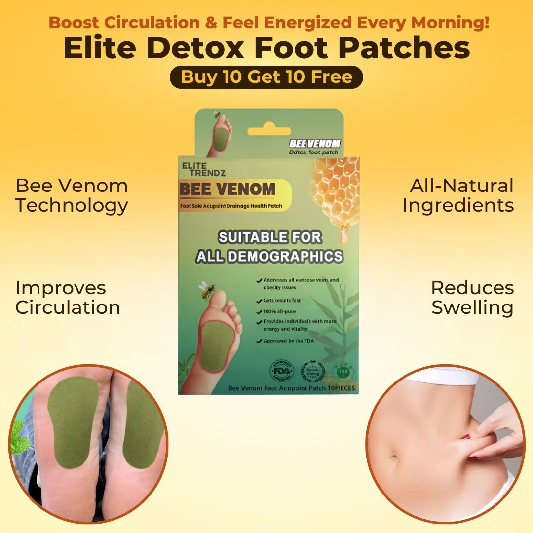 Elite Complete Body Detox Foot Patches: Get Rid Of All Toxins And Disease Causing Bacteria From Body (Buy 10 Pair Get 10 Pair Free)