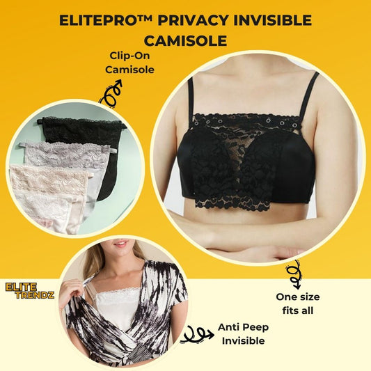 ELITEPRO™ MISS LACY PRIVACY INVISIBLE NET TRIM CAMISOLE- PACK OF 3