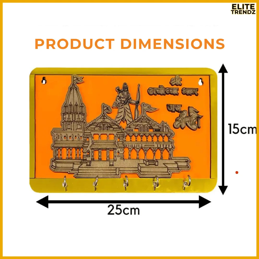 ELITEPRO™ RAM MANDIR WOODEN KEY HOLDER