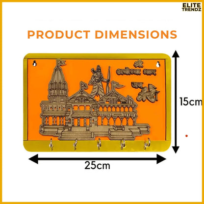 ELITEPRO™ RAM MANDIR WOODEN KEY HOLDER
