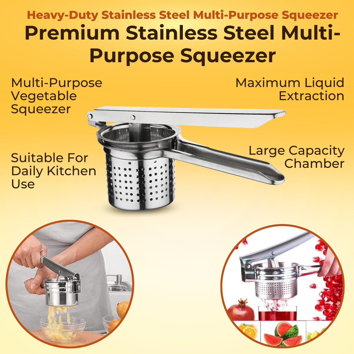 Premium Stainless Steel Multi-Purpose Squeezer