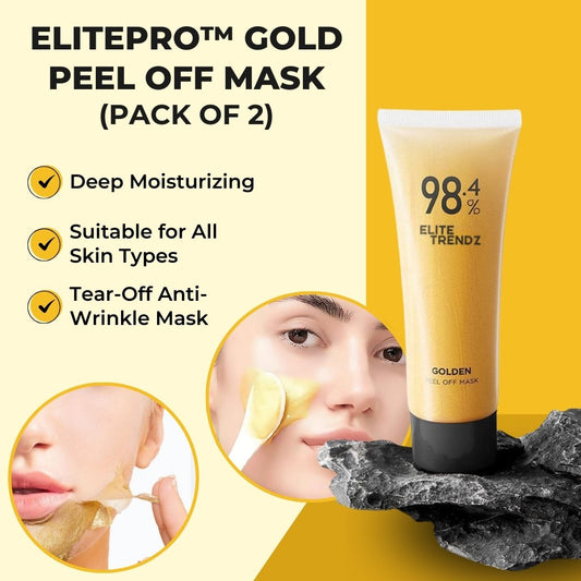 ELITEPRO™ Gold Peel off Mask - Anti-Wrinkle, 98.4% Gold, Anti-Aging, Moisturizing, Removes Blackheads, Reduces Fine Lines, Cleans Pores