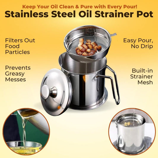 Stainless Steel Oil Strainer Pot