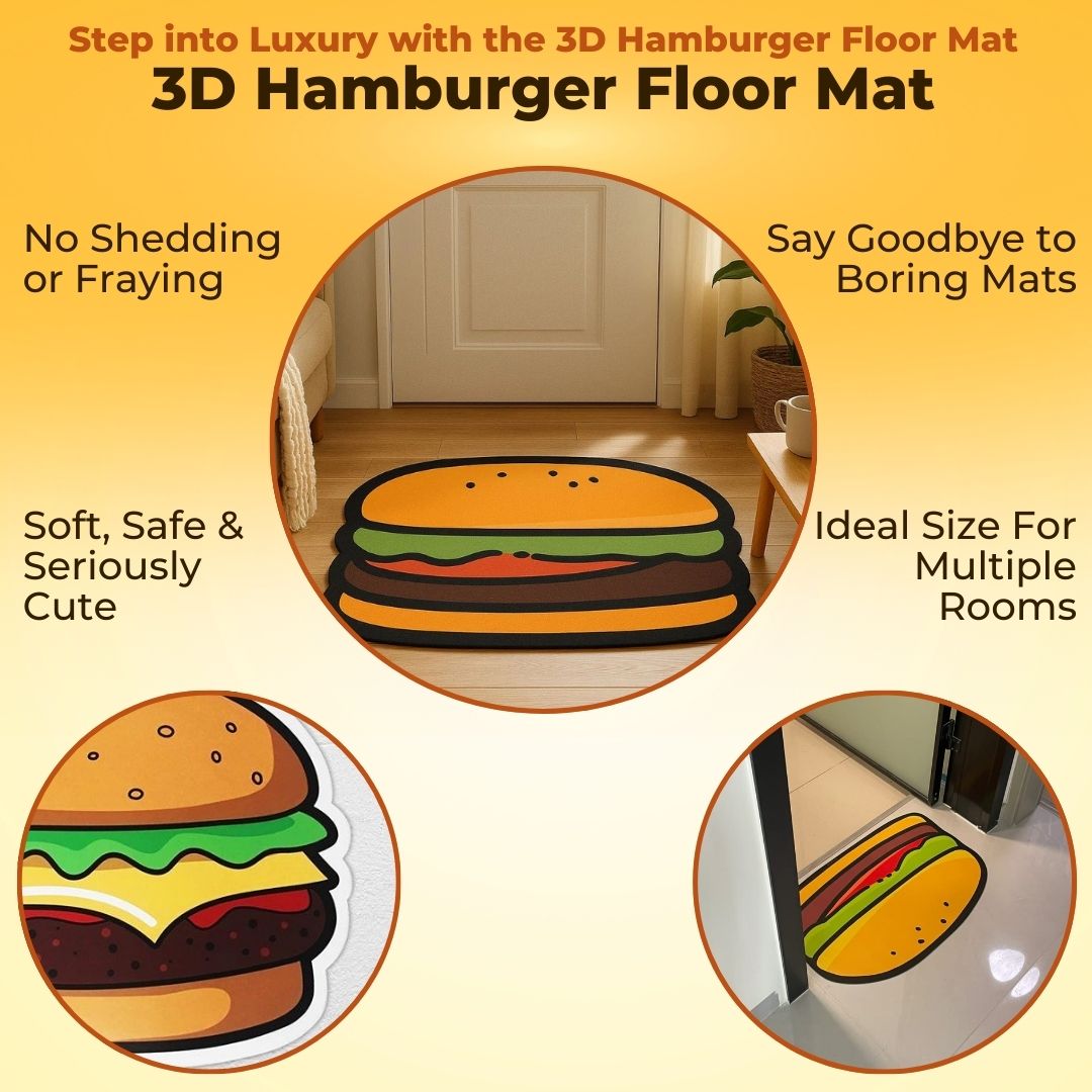 3D Hamburger Floor Mat