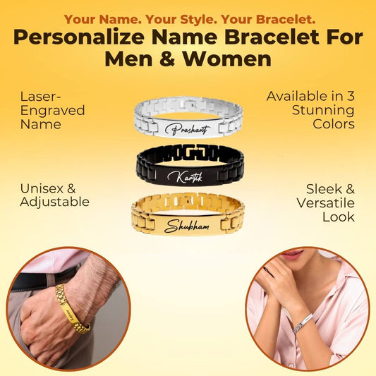 Personalize Name Bracelet For Men & Women