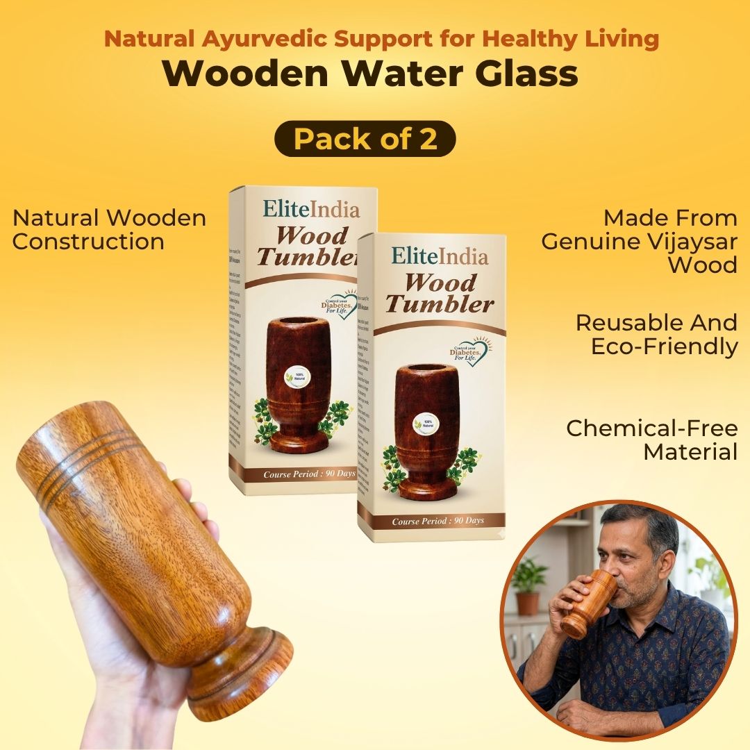 Healthy Body in 30 Days Wooden Water Glass Made With Ancient Herbal Techniques