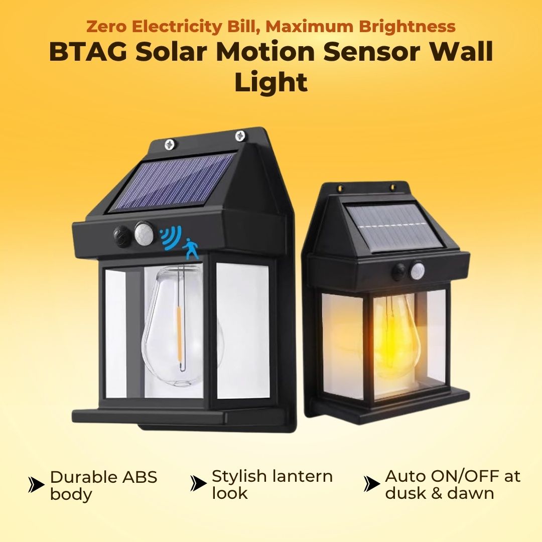Elite Solar Wall Motion Sensor Light with 3 Lighting Modes and IP65 Waterproof