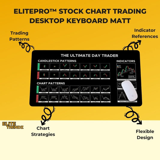 ELITEPRO™ STOCK CHART TRADING DESKTOP KEYBOARD MAT