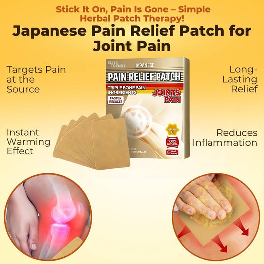 Japanese Pain Relief Patch for all Joint Pain - Ingredients Imported By Elite Trendz From Japan